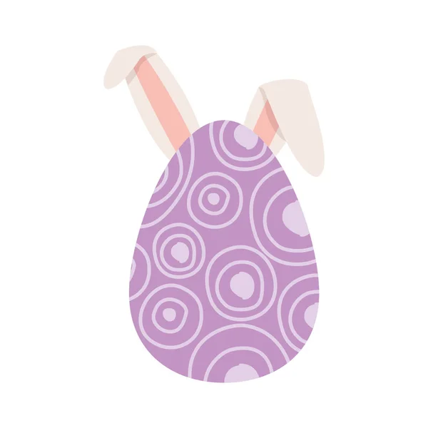 Tavşan kulağı izole simgesi olan Paskalya yortusu yumurta — Stok Vektör