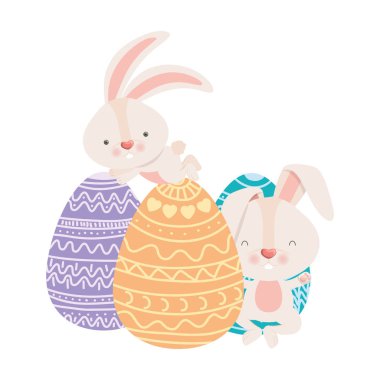 Paskalya tavşanımı yumurta izole simgesiyle