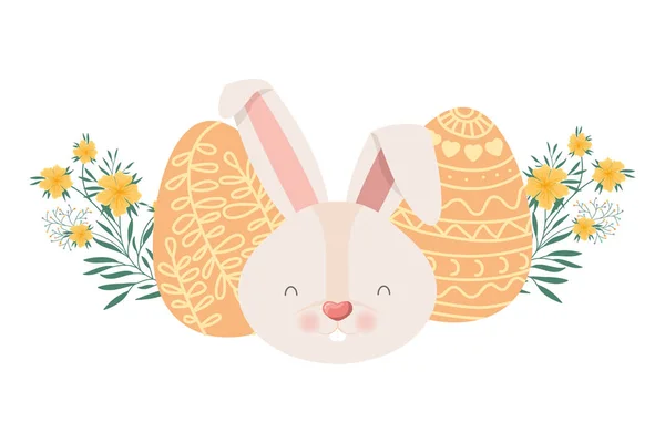 Cabeza de conejo con huevos icono aislado — Archivo Imágenes Vectoriales