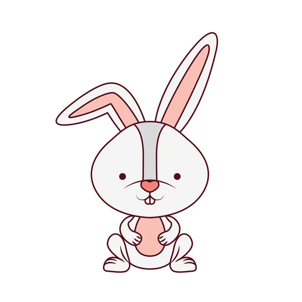 Ładny królik na białym tle ikona — Wektor stockowy