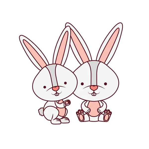 Lindo conejos aislado icono — Archivo Imágenes Vectoriales