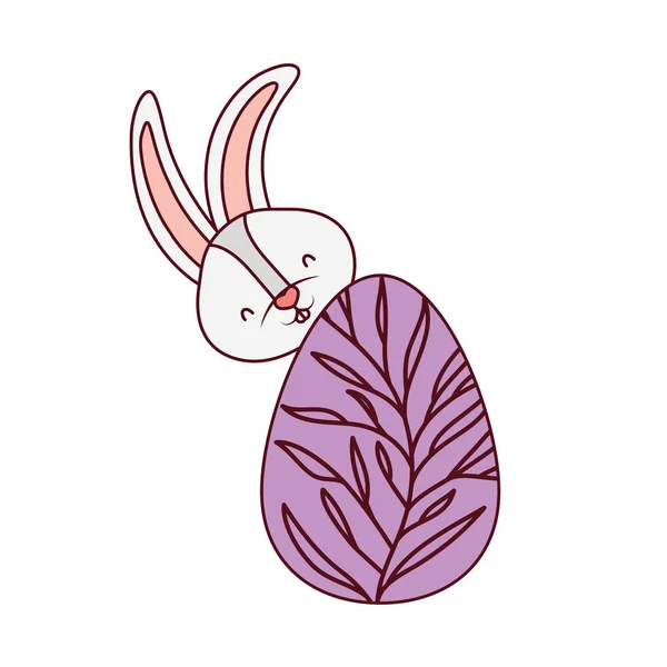 Великодній кролик з яйцем ізольована ікона — стоковий вектор