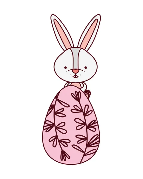 Пасхальный Кролик Яйцом Изолированные Иконки Векторные Иллюстрации Дизайн — стоковый вектор