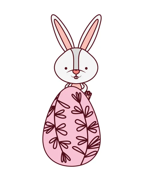 Lapin Pâques Avec Icône Isolée Oeuf Illustration Vectorielle Desing — Image vectorielle