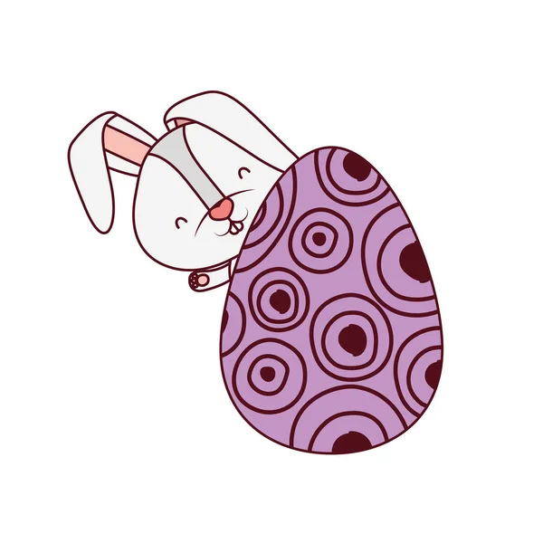 Paskalya tavşan yumurta izole simgesiyle — Stok Vektör
