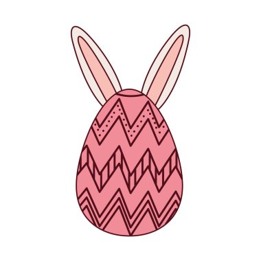 Tavşan kulağı izole simgesi olan Paskalya yortusu yumurta