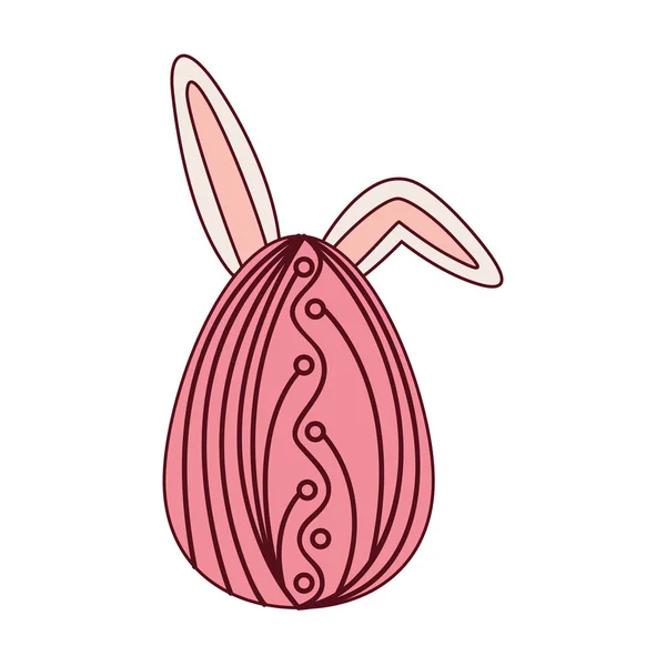 Huevo de Pascua con orejas de conejo icono aislado — Vector de stock