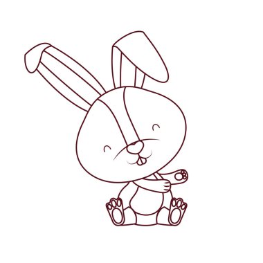 sevimli tavşan izole simgesi