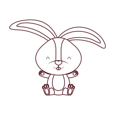 sevimli tavşan izole simgesi