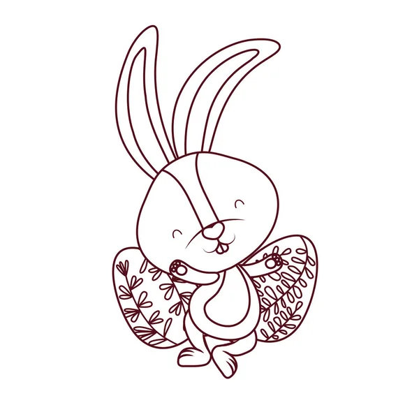 Paskalya tavşan yumurta izole simgesiyle — Stok Vektör