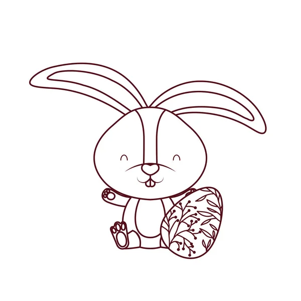 Velikonoční králík izolované ikonou vejce — Stockový vektor