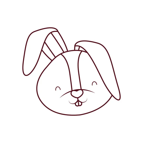 Tête de lapin icône isolée — Image vectorielle