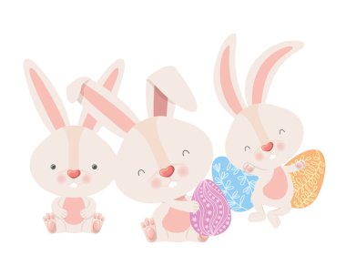 Paskalya tavşanımı yumurta izole simgesiyle