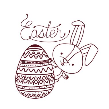 Paskalya bunny izole simgesi etiketle