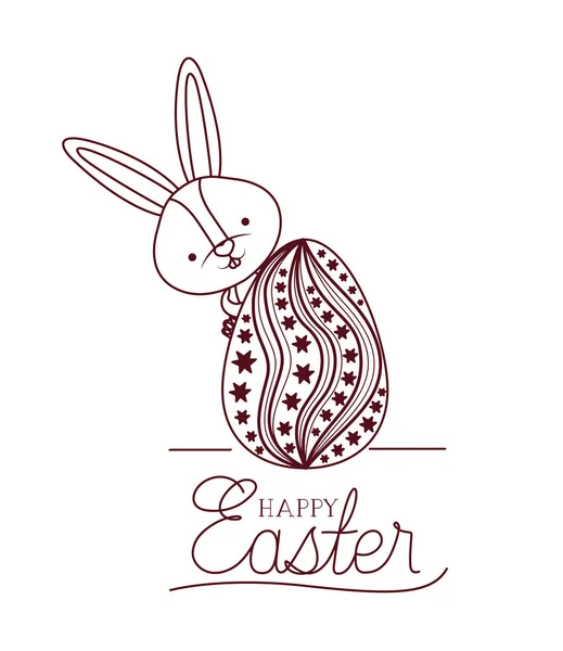 Etiqueta de Pascua feliz con huevo aislado icono — Vector de stock