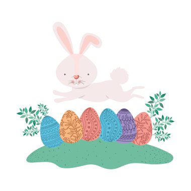 Paskalya tavşan yumurta izole simgesiyle