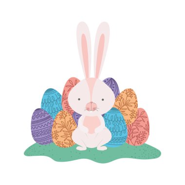 Paskalya tavşan yumurta izole simgesiyle