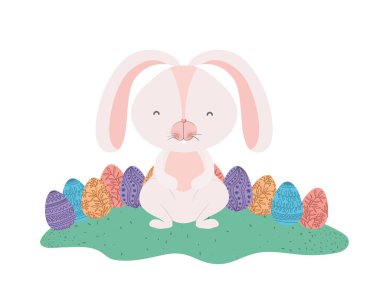 Paskalya tavşan yumurta izole simgesiyle