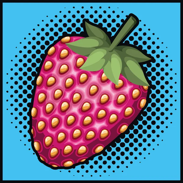 草莓甜流行艺术风格 — 图库矢量图片