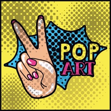 Barış ve sevgi pop sanat tarzı ifade el