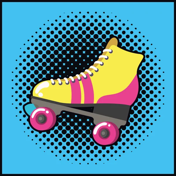 Pop art στυλ ρετρό skate — Διανυσματικό Αρχείο