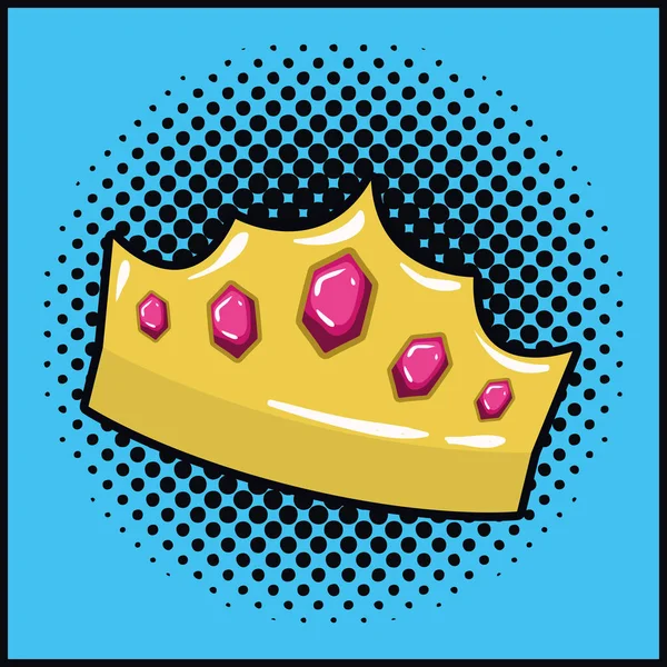 Queen crown pop art style — Stock Vector