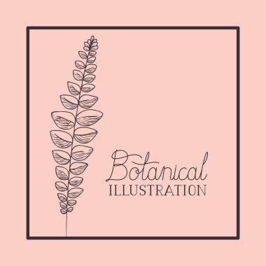 dal ve yaprak çizilmiş kare çerçeve