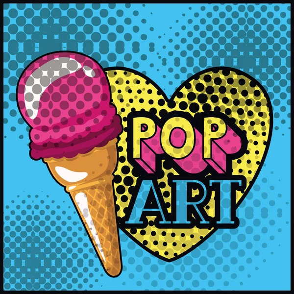 Helado pop arte estilo — Vector de stock