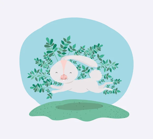 兔子在花园复活节卡 — 图库矢量图片