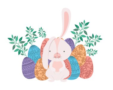 Paskalya tavşan yumurta izole simgesiyle