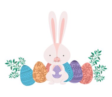 Paskalya tavşan yumurta izole simgesiyle