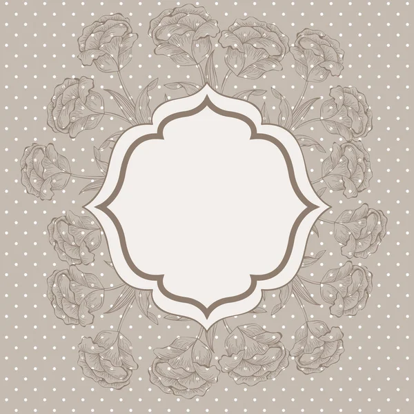 玫瑰花装饰维多利亚框架 — 图库矢量图片