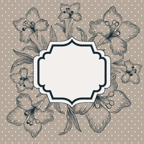 Lilie Blumen dekorativen viktorianischen Rahmen — Stockvektor