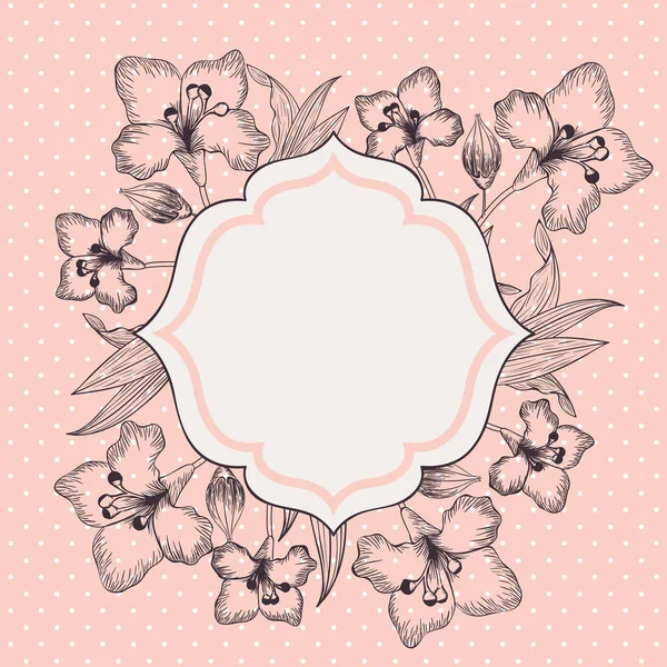Lily květy dekorativní viktoriánské rám — Stockový vektor