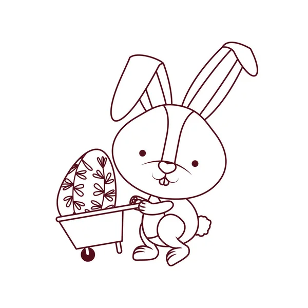 Кролик з тачками та значком великодніх яєць — стоковий вектор