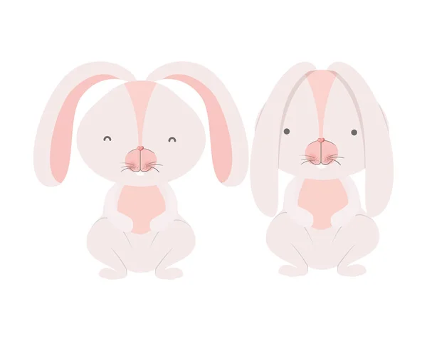 Симпатичные кролики — стоковый вектор