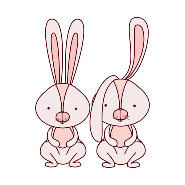 Roztomilý králík izolované ikona — Stockový vektor