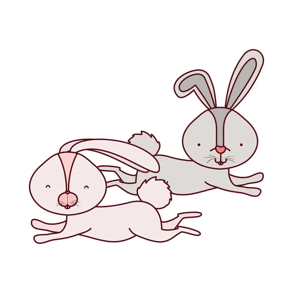 Schattig konijnen geïsoleerde pictogram — Stockvector