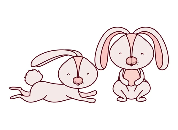 Roztomilý králík izolované ikona — Stockový vektor