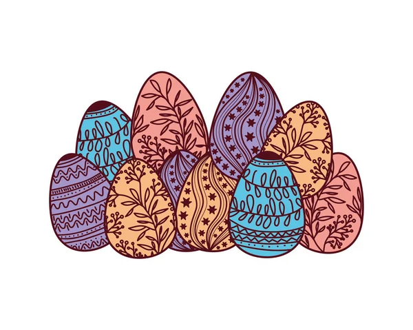 Easter eggs isolated icon — Stock Vector