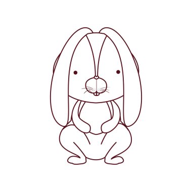 sevimli tavşan izole simgesi