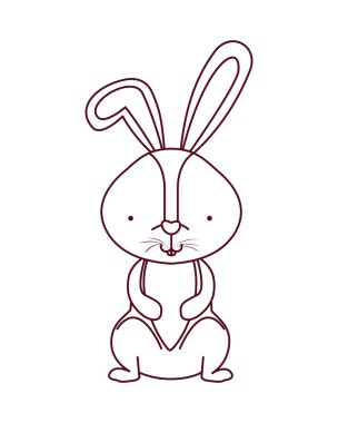 sevimli tavşan izole simgesi