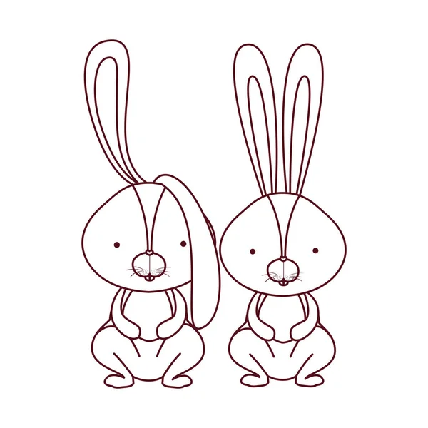 Lindo conejos aislado icono — Archivo Imágenes Vectoriales