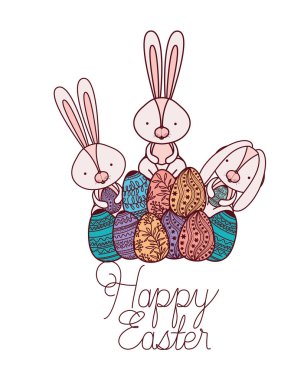 Mutlu Paskalya yumurta izole simgesi etiketle