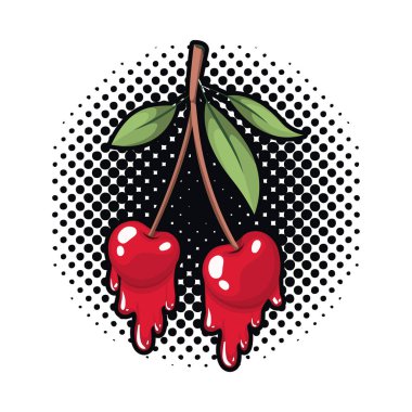 kiraz damlama izole simgesi