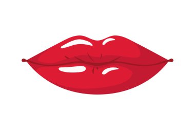 kadın dudaklar pop sanat stil izole simgesi