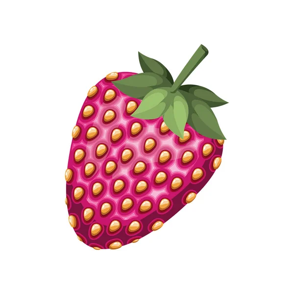 Strawberry fruit isolated icon — Stock Vector