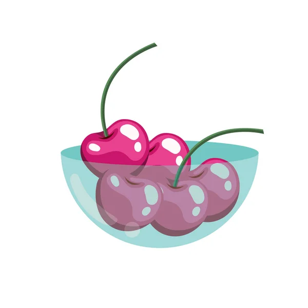 樱桃果孤立的图标 — 图库矢量图片