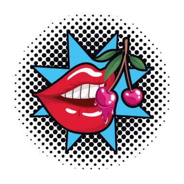 kadın ağzı kiraz meyve ile damlama