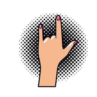 işareti rock pop sanat ile el